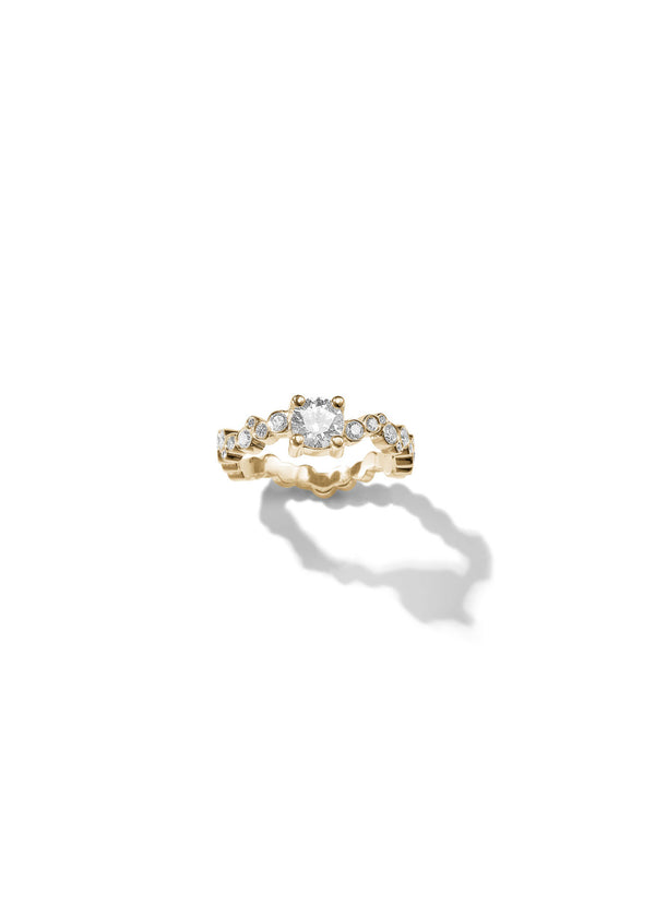 Elysia Dawn 14K Gold Ring w. Diamonds