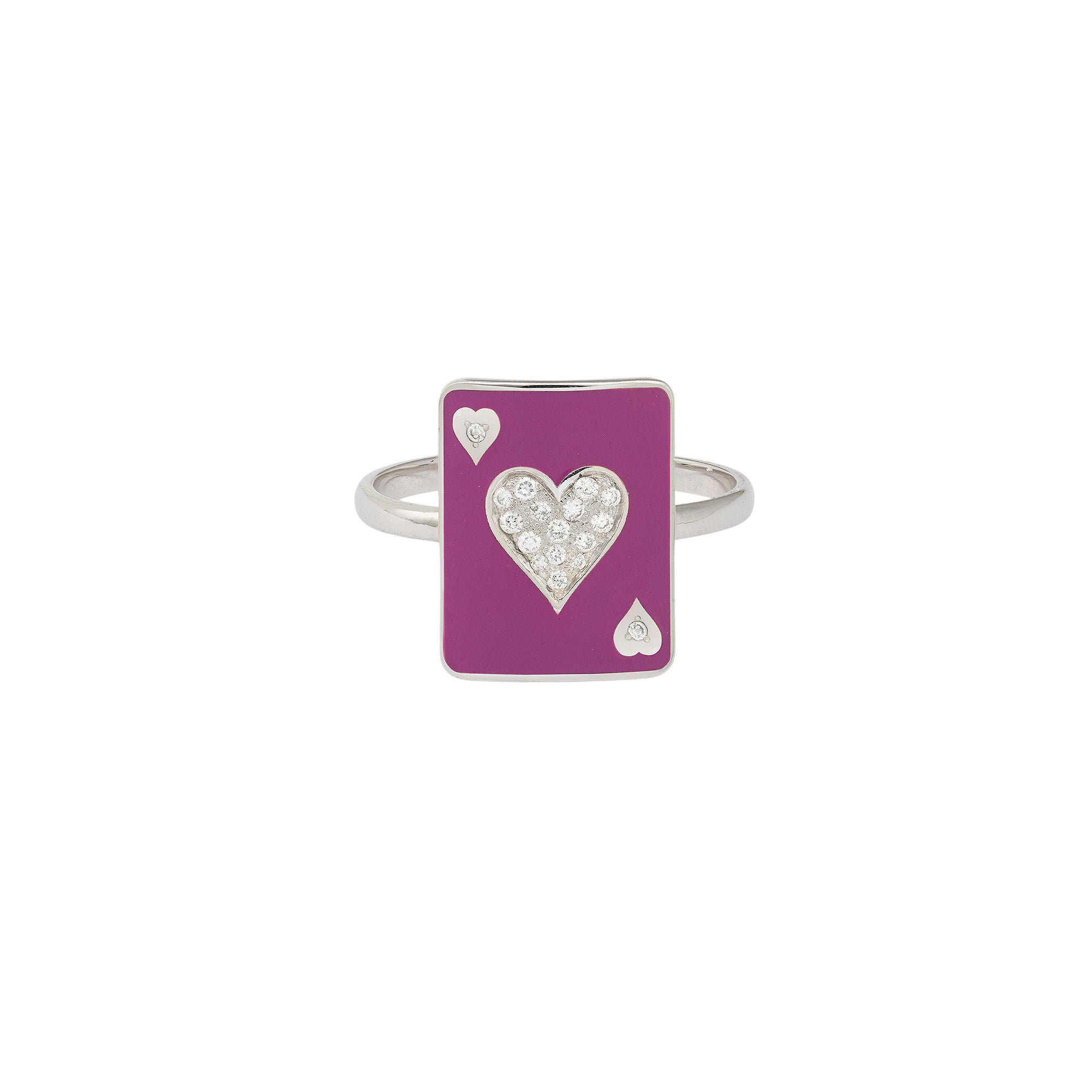 Âme Lacquer Pinkie 18K White Gold Ring w. Lab-Grown Diamonds