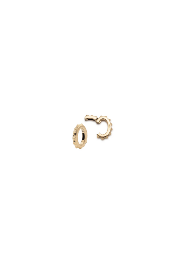 Pyramid Oval Annex Link 18K Gold Hoops