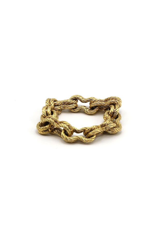 Two Toned Gold Rope Link 18K Gold Bracelet