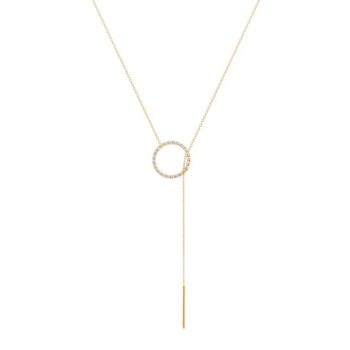 Diamonds Lariat 18K Gold Necklace w. Diamonds