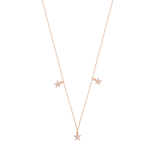 Star Halskette aus 18K Rosegold mit Diamant