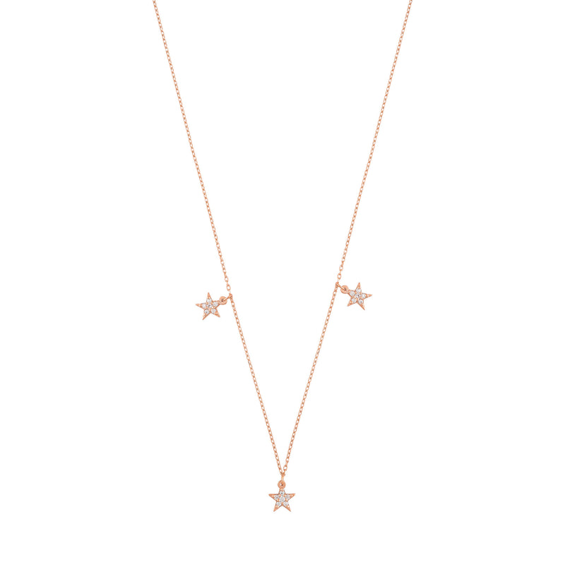 Star 18K Rosegold Necklace w. Diamonds