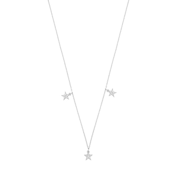 Star Halskette aus 18K Weißgold mit Diamant