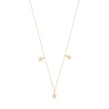 Star 18K Gold Necklace w. Diamonds