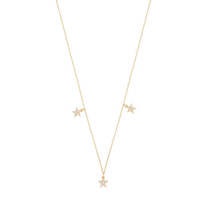 Star 18K Gold Necklace w. Diamonds