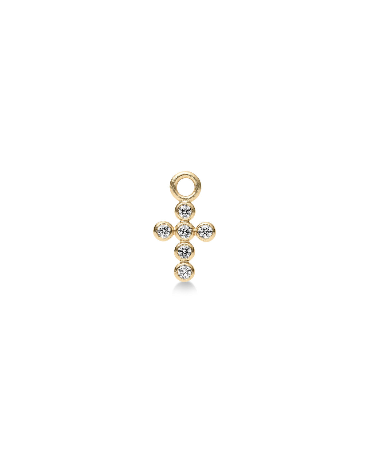 Diamond Cross 14K Gold Ear Pendant w. Diamonds