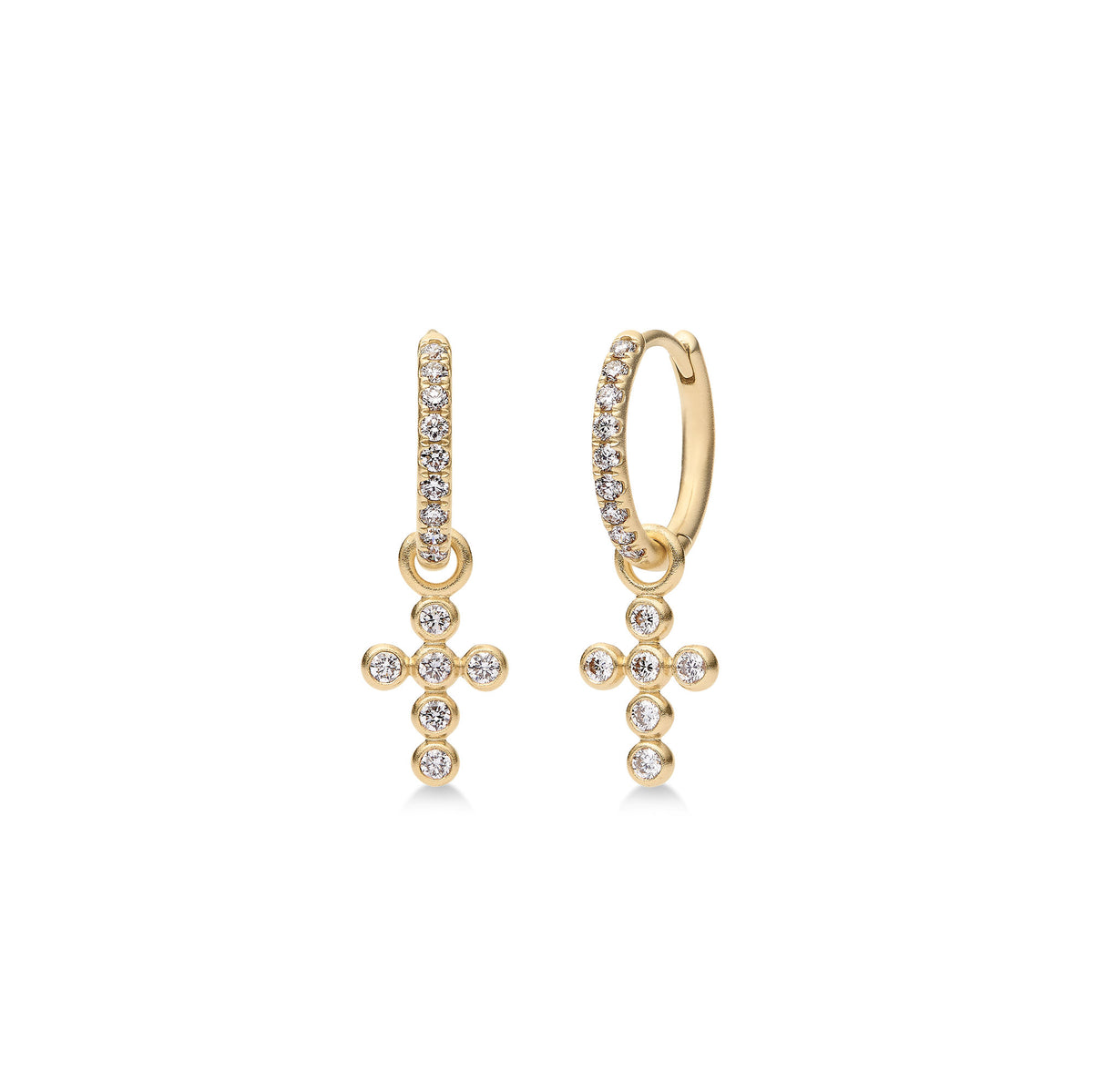 diamond cross ear pendant g h si brilliant cut diamonds single 2