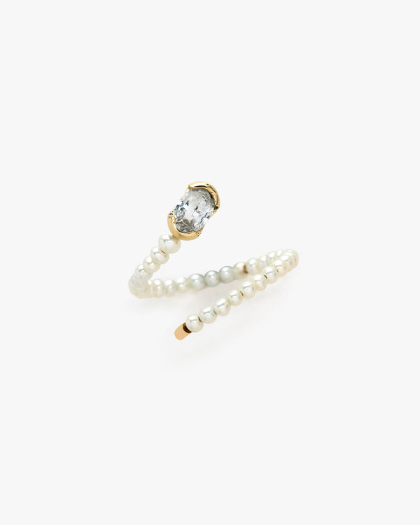 Dimmi di sì 9K Gold Ring w. Sapphire & Pearls