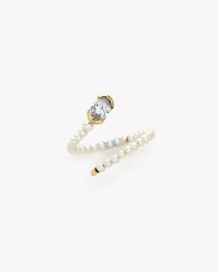 Dimmi di sì 9K Gold Ring w. Sapphire & Pearls