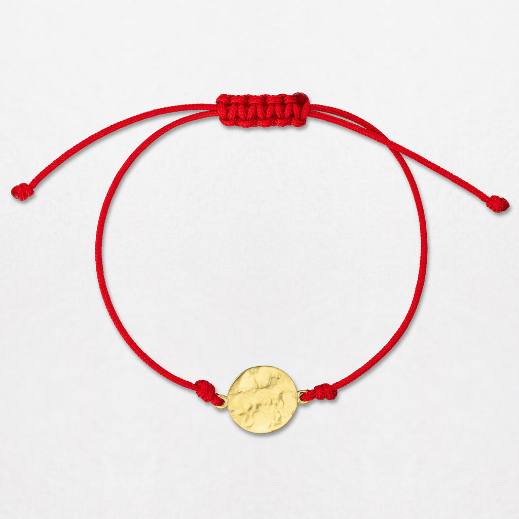 Sun Disc Cord 18K Gold Bracelet