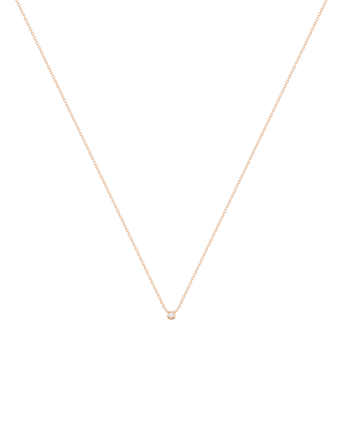 Dot 18K Rose Gold Necklace w. Diamond