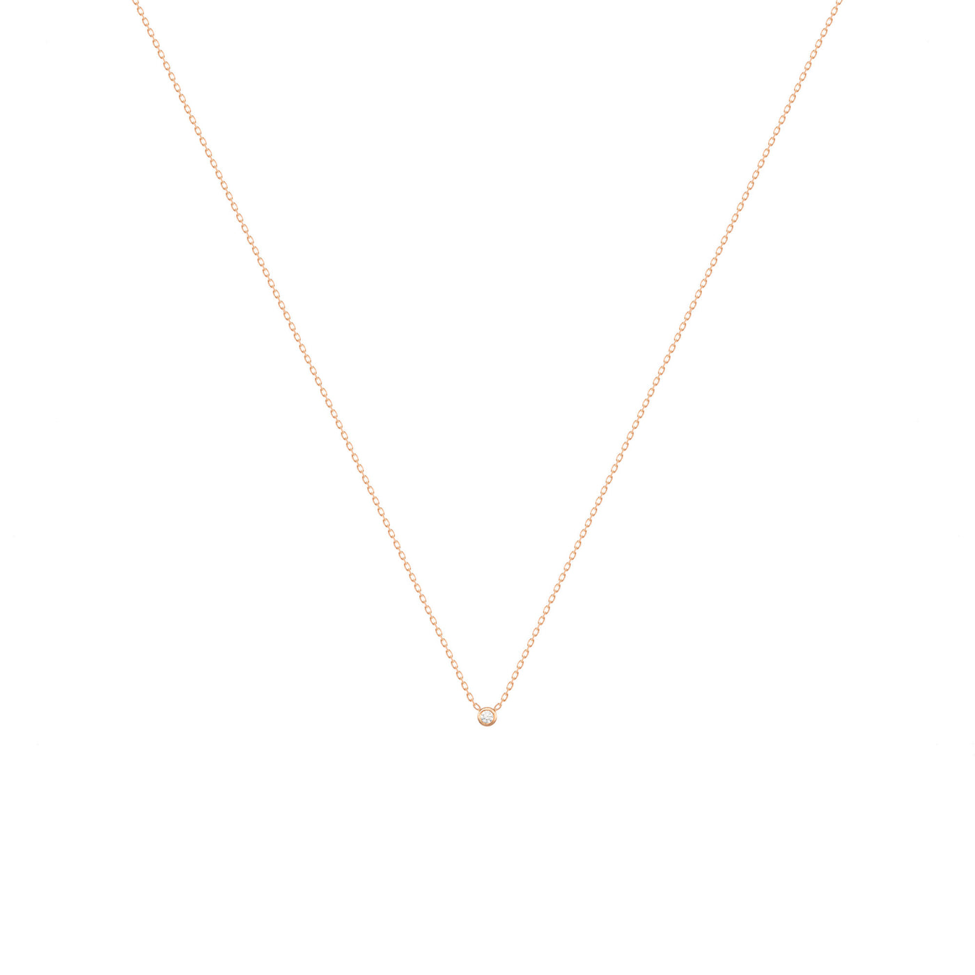 Dot 18K Rose Gold Necklace w. Diamond