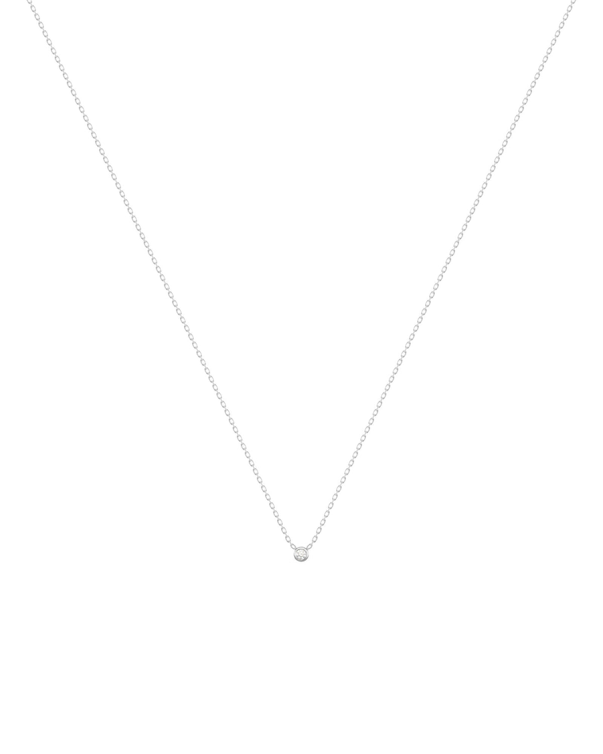 Dot 18K White Gold Necklace w. Diamond