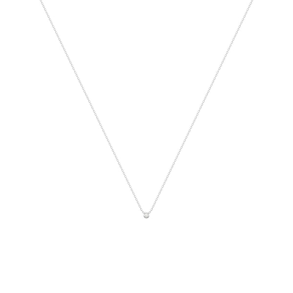 Dot 18K White Gold Necklace w. Diamond