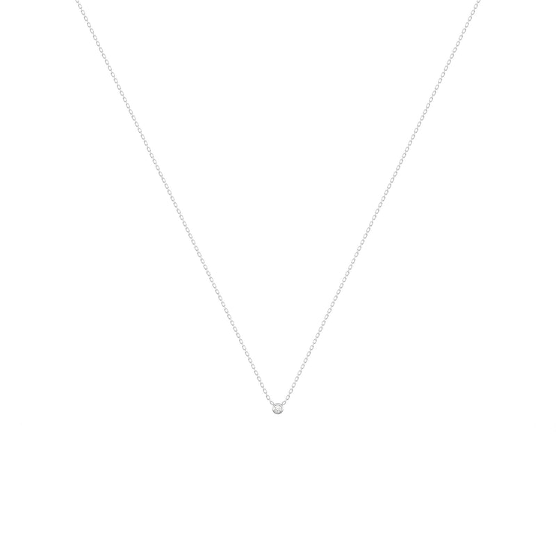 Dot 18K Whitegold Necklace w. Diamond