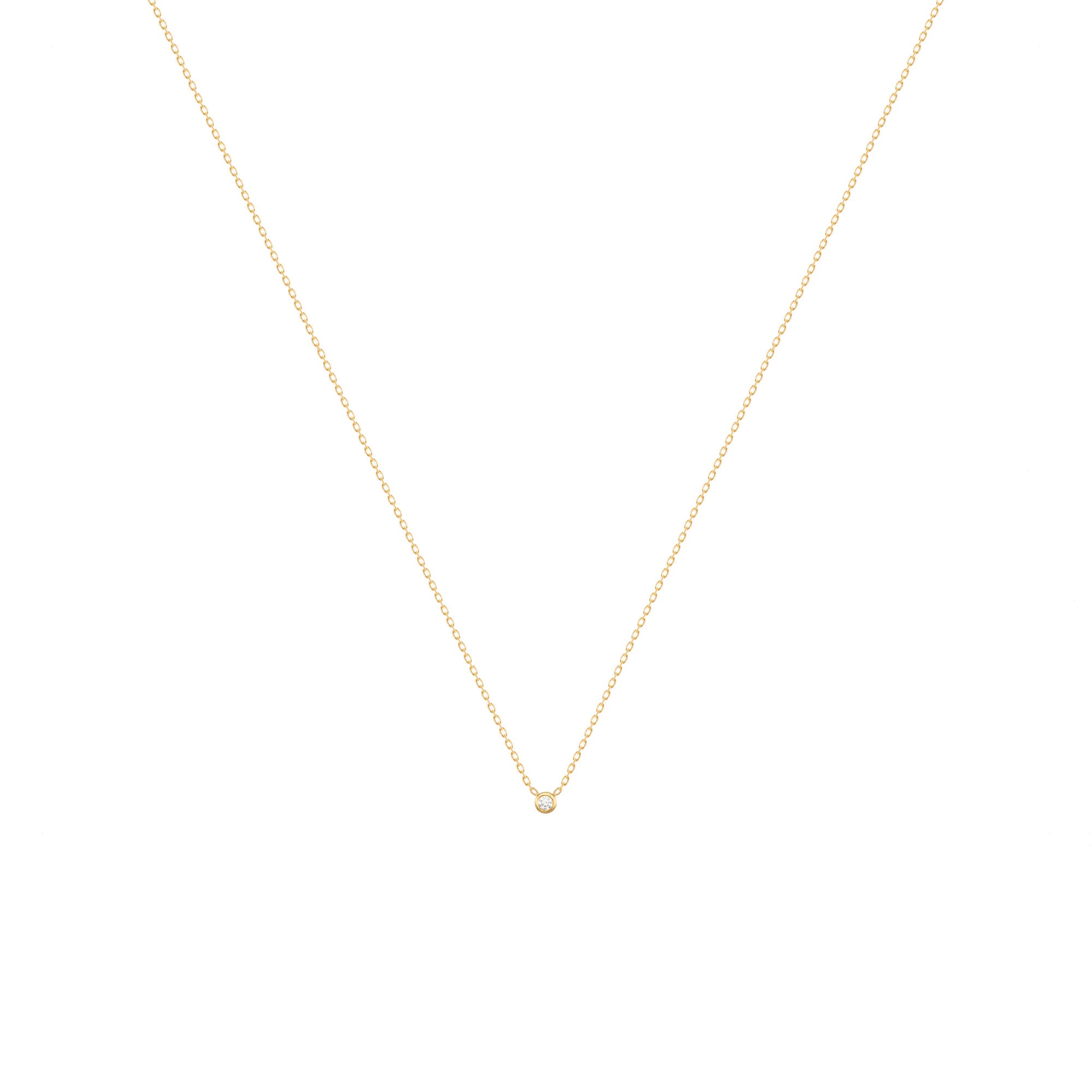 Dot 18K Gold Necklace w. Diamond
