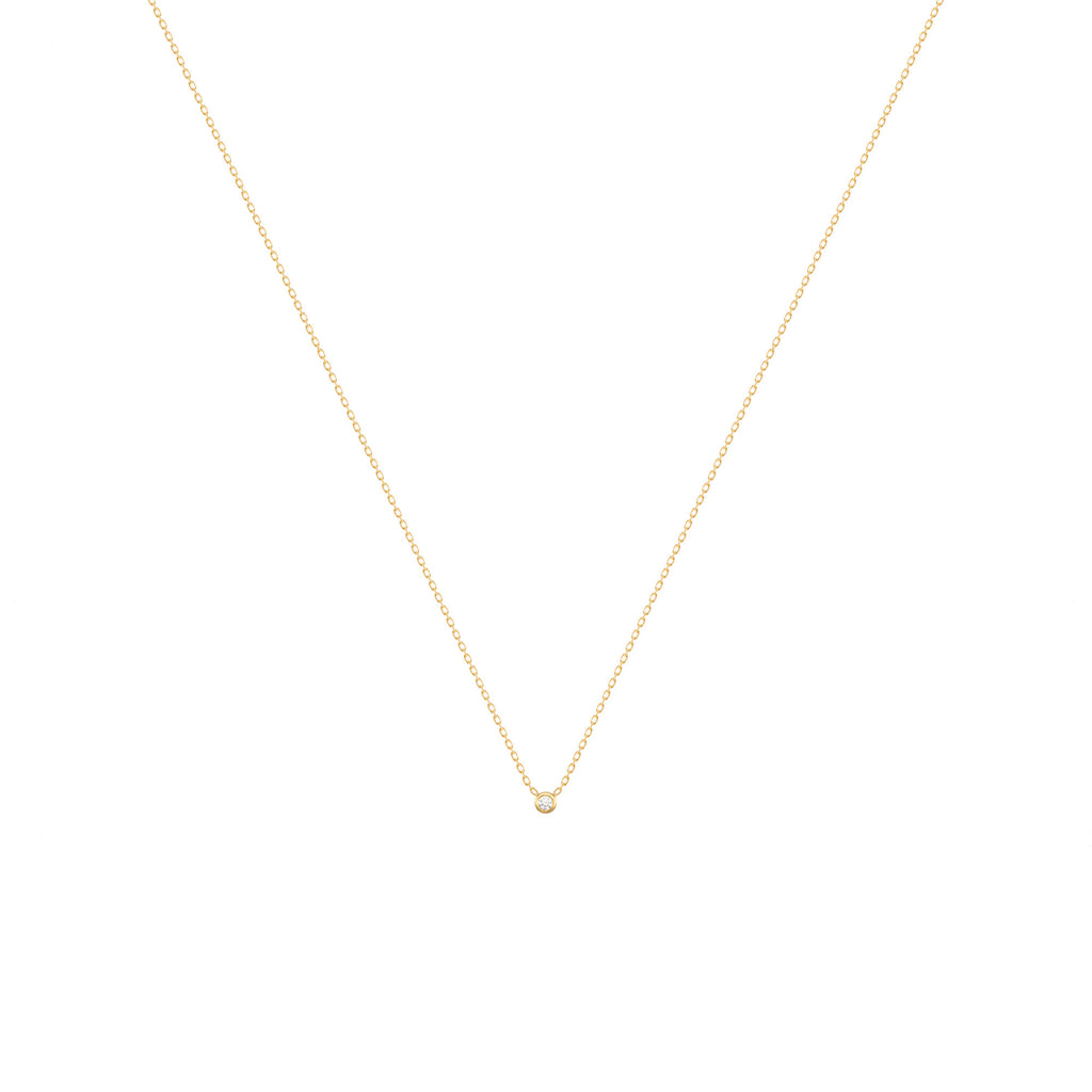 Alexa Fine Jewelry | Punkt 18K Gold Halskette w. Diamant