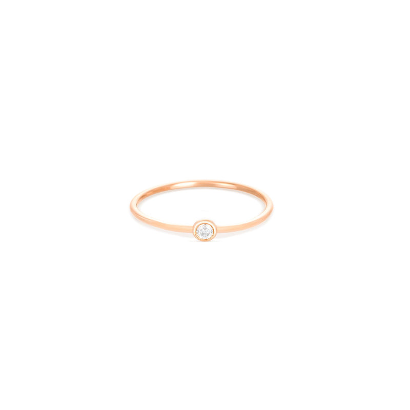 Dot 18K Rose Gold Ring w. Diamond