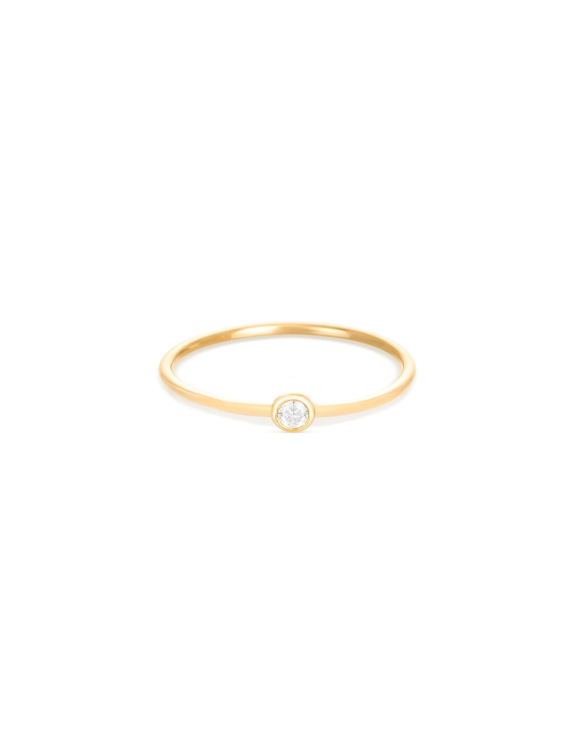 Punkt 18K Gold Ring w. Diamant