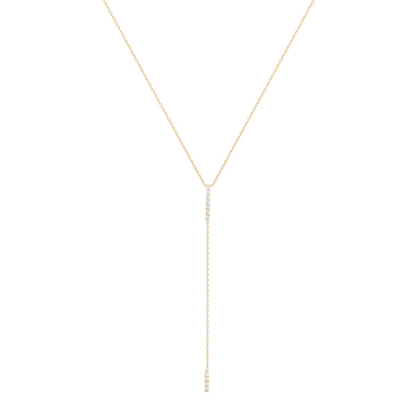 Double Bar Halskette aus 18K Gold mit Diamant