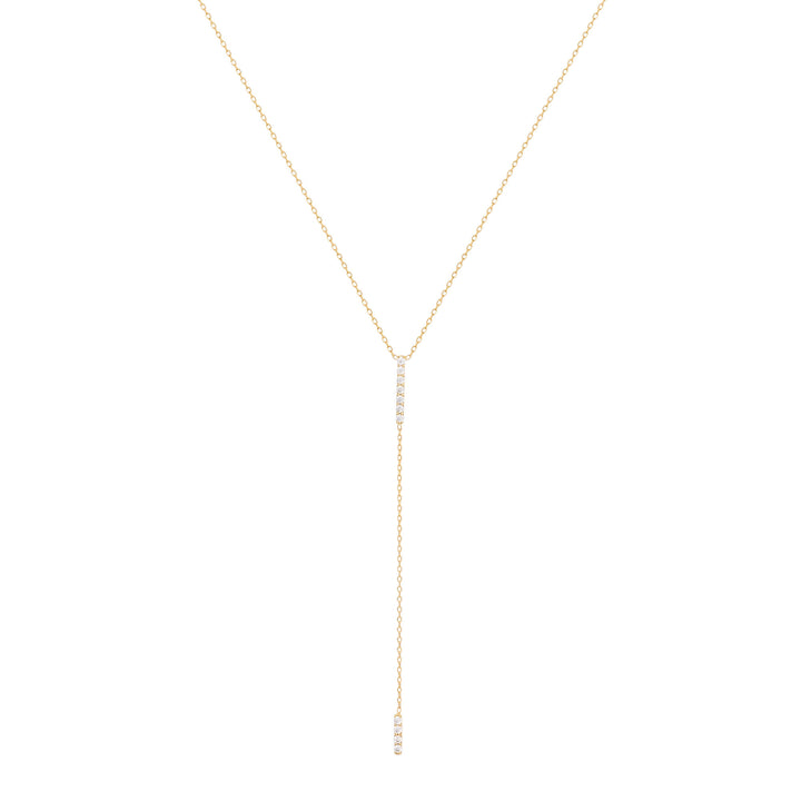 Double Bar 18K Guld Halskæde m. Diamanter