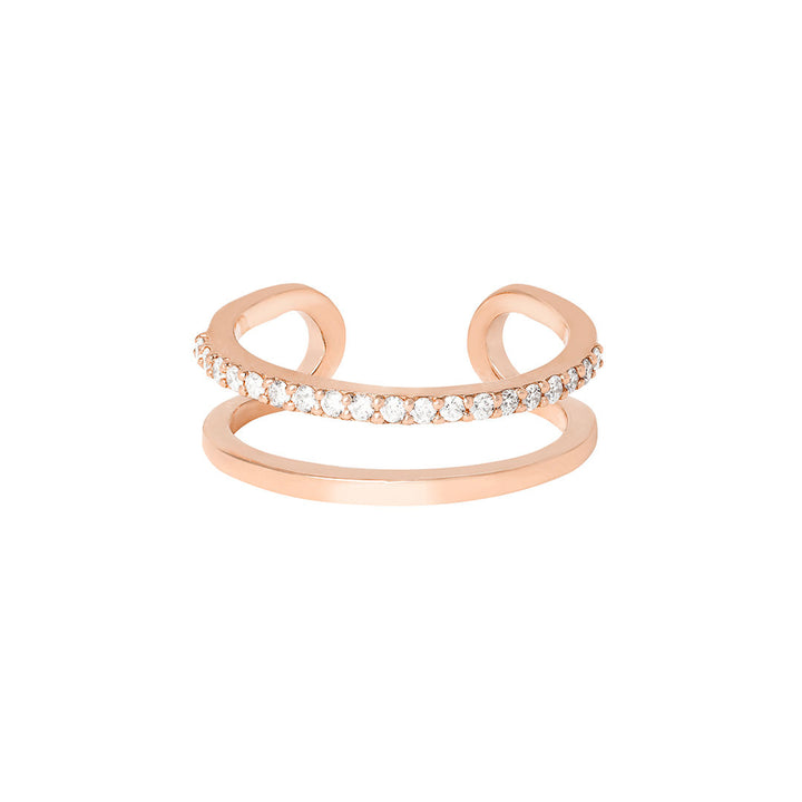 Doppelte Probleme 18K Roségolden Ring W. Diamanten