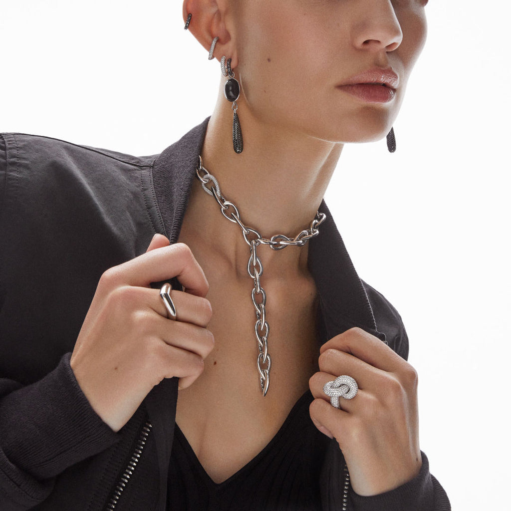 Legacy Knot Big 18K Whitegold Ring w. Diamonds