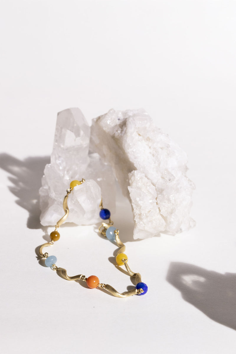 Vega Palette 18K Gold Bracelet w. Tiger's Eye