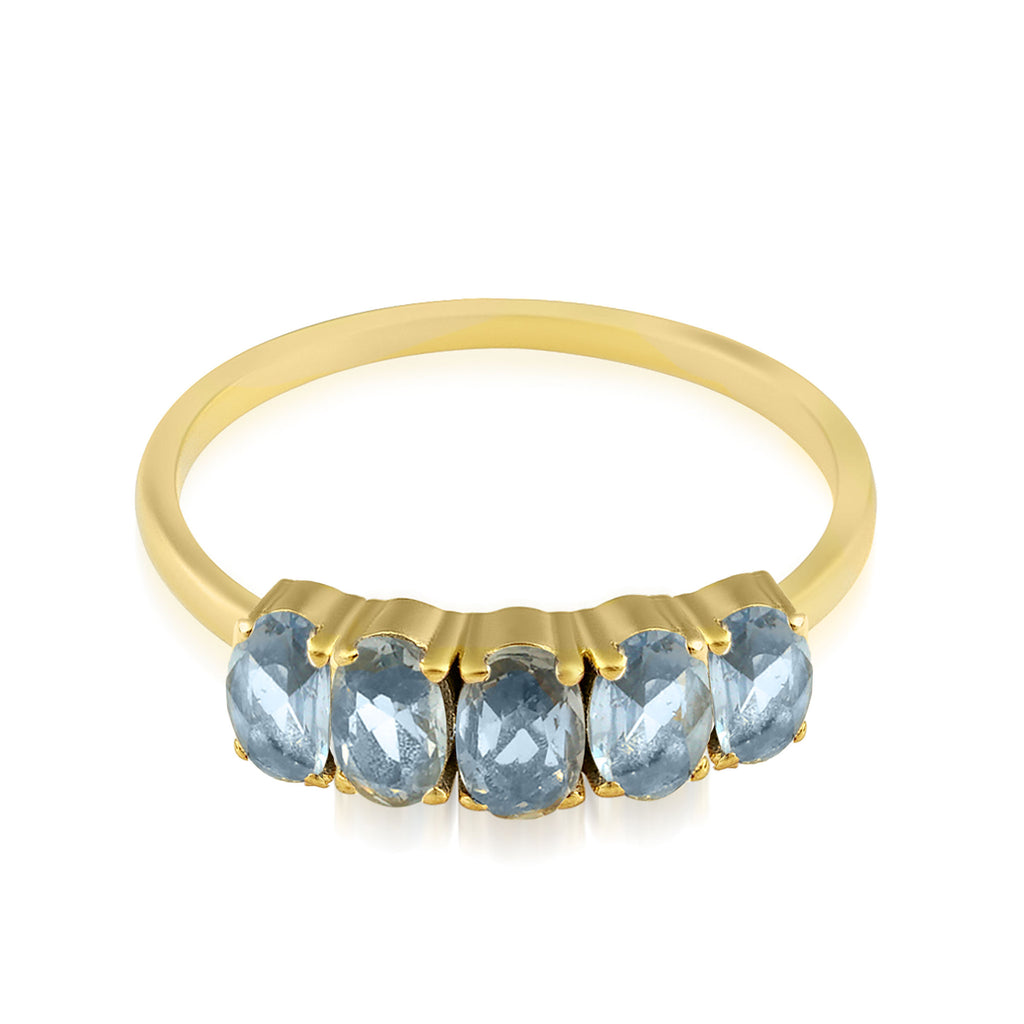 Dumom Baby 5 18K Gold Ring w. Sapphires
