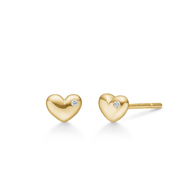 Rock mein Herz 18K Gold Stud w. Diamant