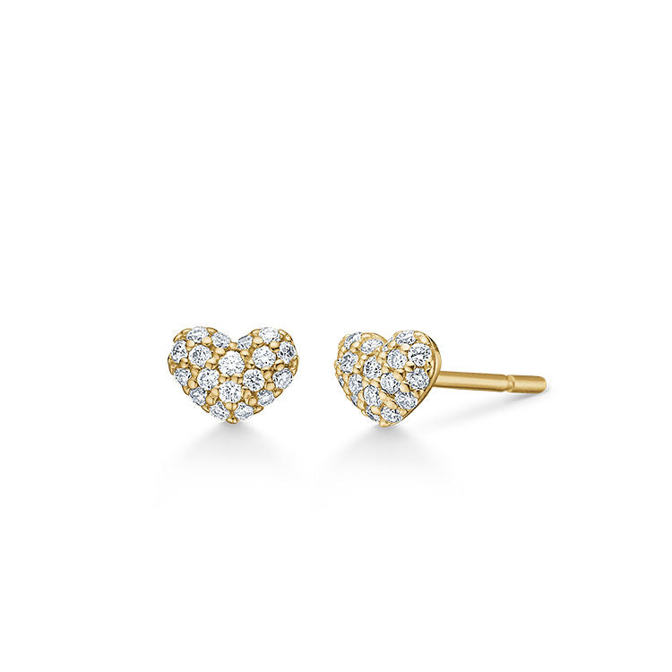 Rock My Heart Pavé 18K Guld Ørestik m. Diamanter
