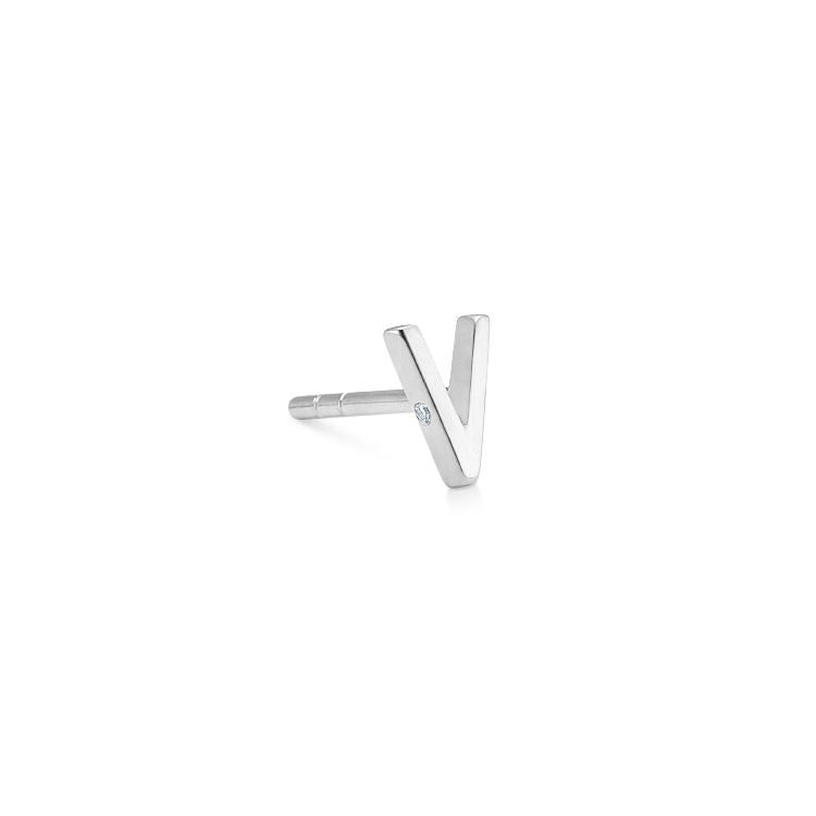 My V 18K Whitegold Stud w. Diamond