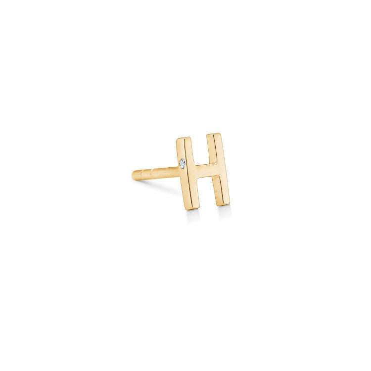 My H 18K Gold Stud w. Diamond