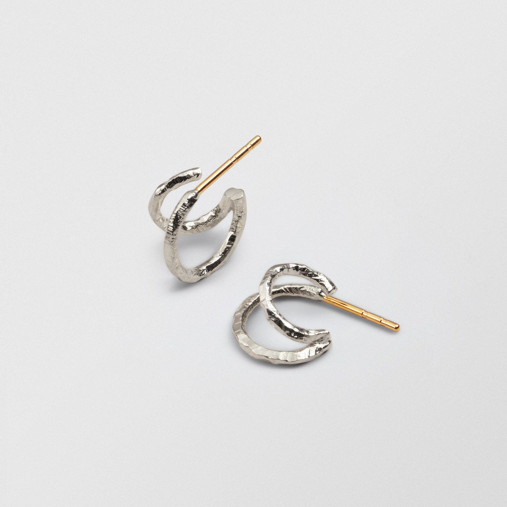 Ringo Double Creol 18K Gold & Silver Hoops