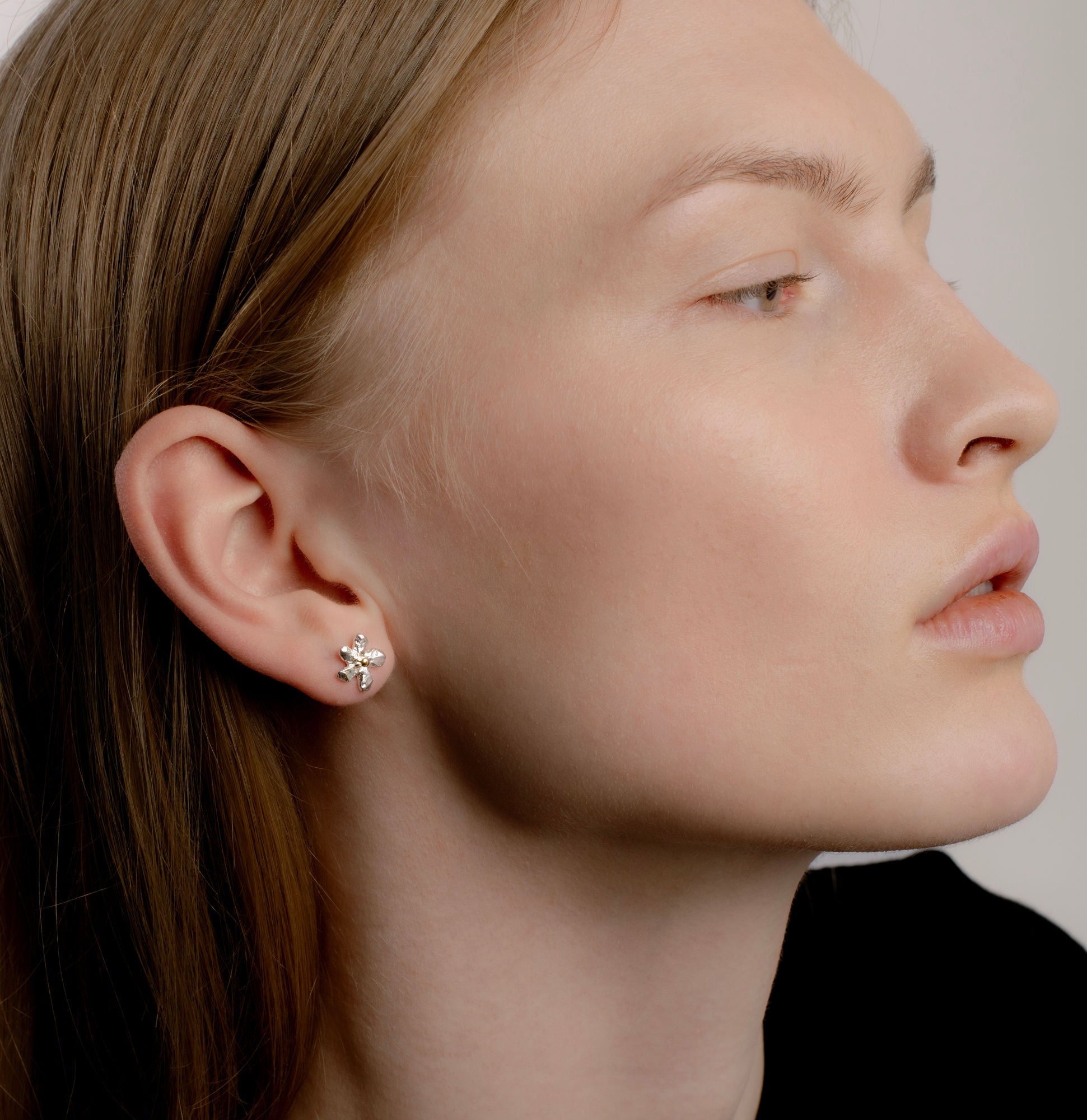 Ringo Flower 18K Gold & Silver Studs