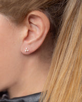 3 Studs 18K Gold, Whitegold or Rosegold Earring w. Diamonds