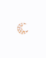 Moon 18K Gold, Whitegold or Rosegold Stud w. Diamonds