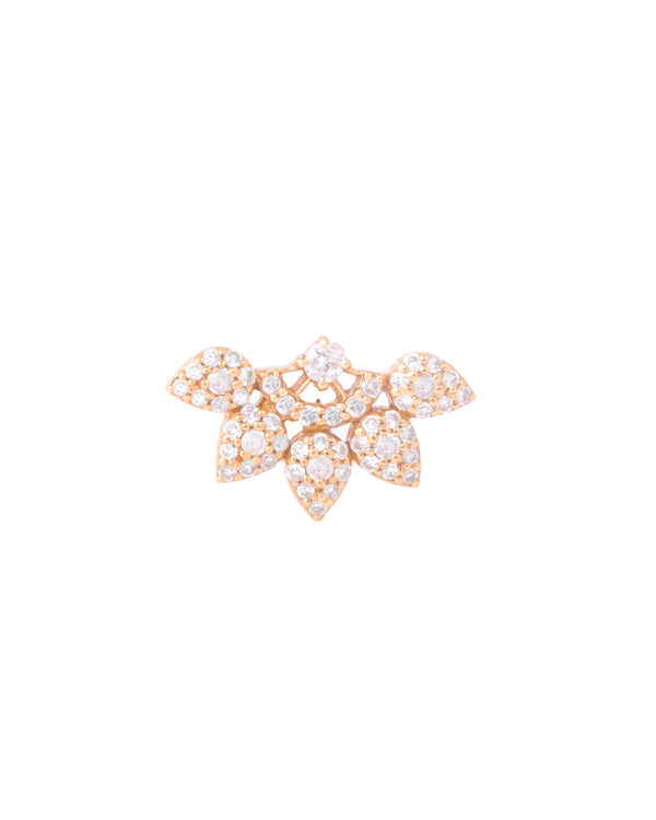 Flower 18K Gold, Whitegold or Rosegold Earring w. Diamonds