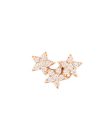 3 Stars 18K Gold, Whitegold or Rosegold Earring w. Diamonds