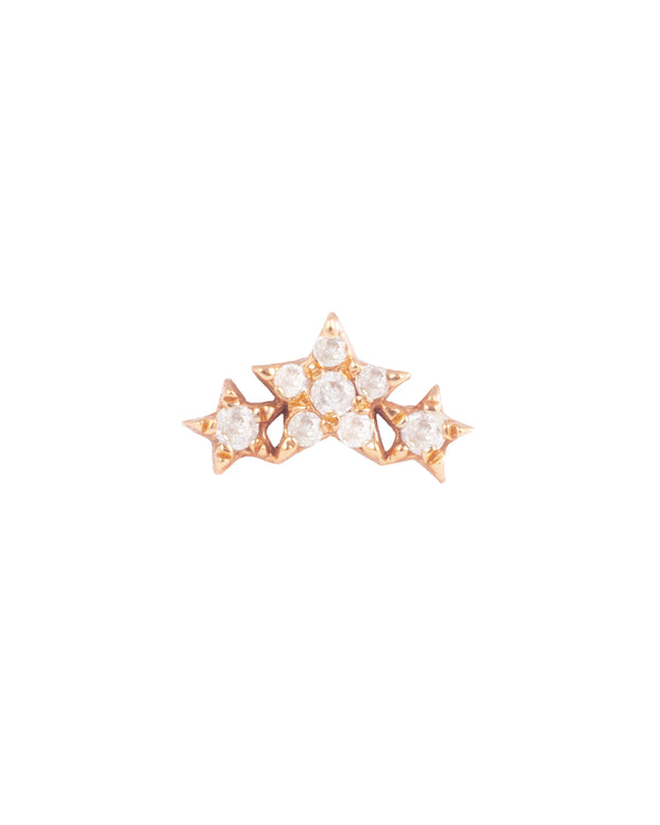 Stjerner 18K Guld, Hvidguld eller Rosaguld Ørestik m. Diamanter