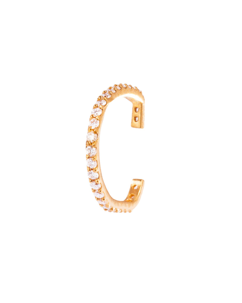 Hoop 18K Gold, Whitegold or Rosegold Ear Cuff w. Diamonds