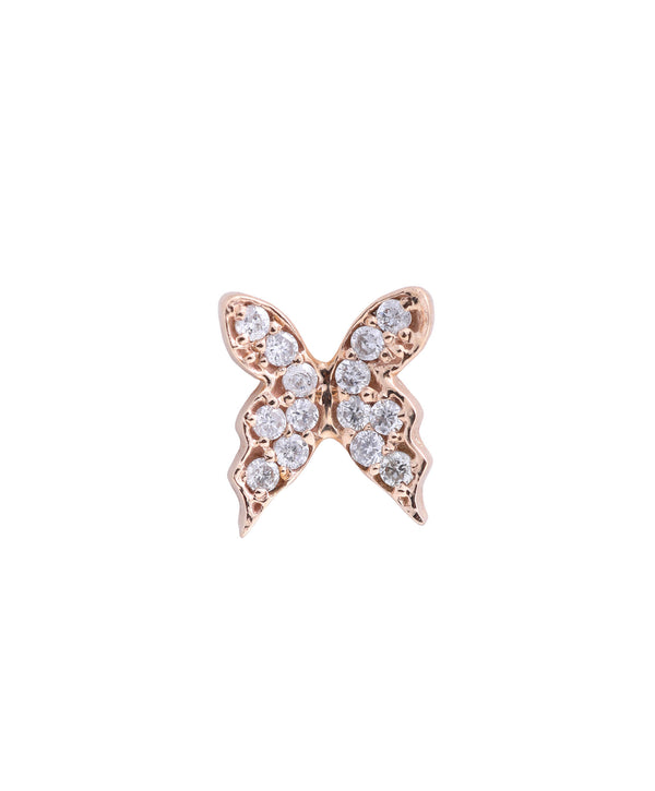 Butterfly 18K Gold, Whitegold or Rosegold Stud w. Diamonds