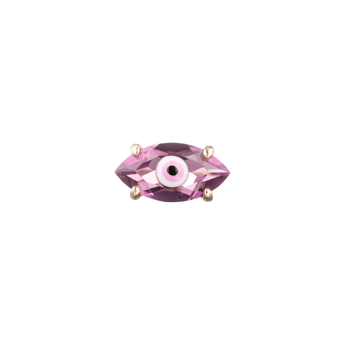 Big Eye 9K Gold Earring w. Amethyst