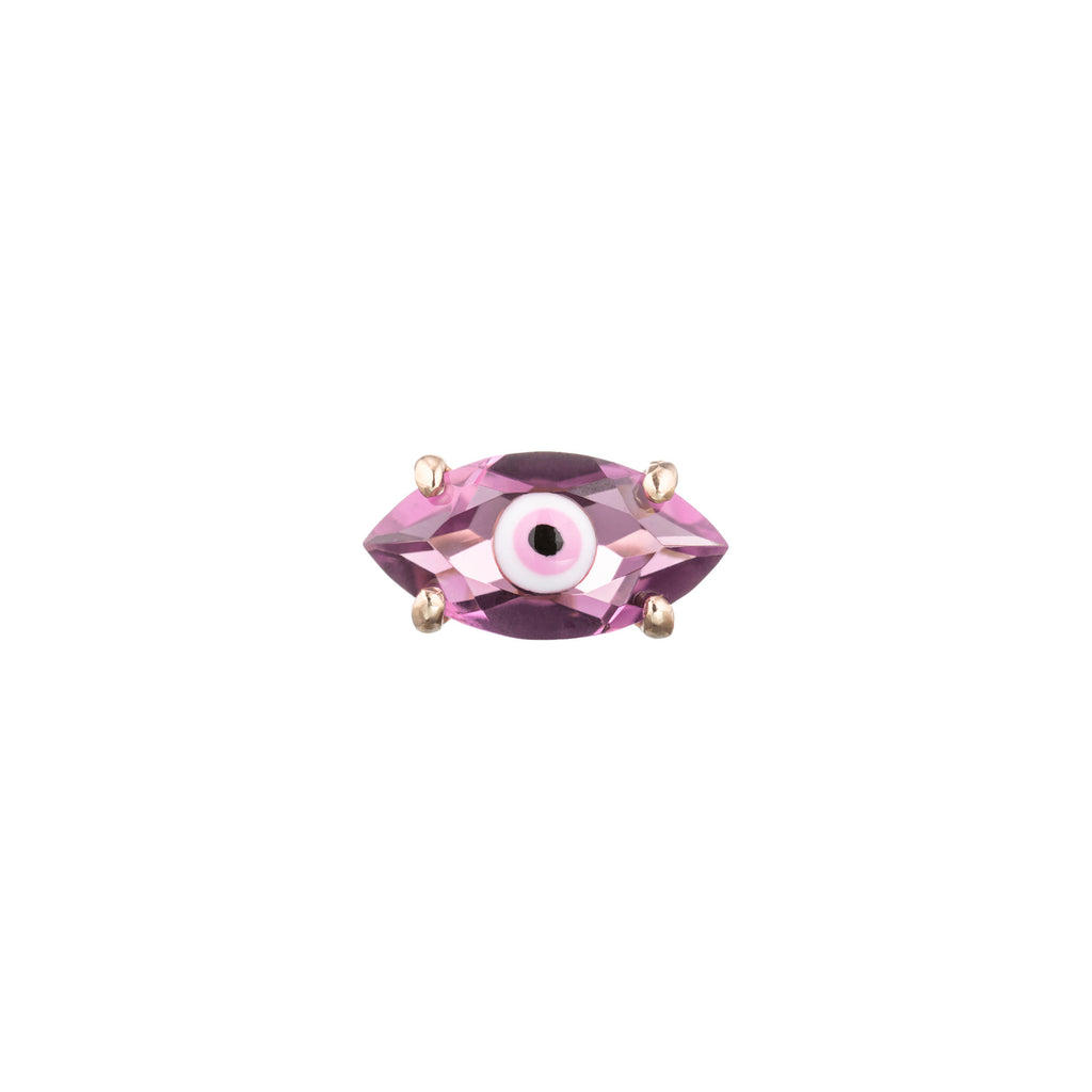 Big Eye 9k Gold Ohrring W. Amethyst
