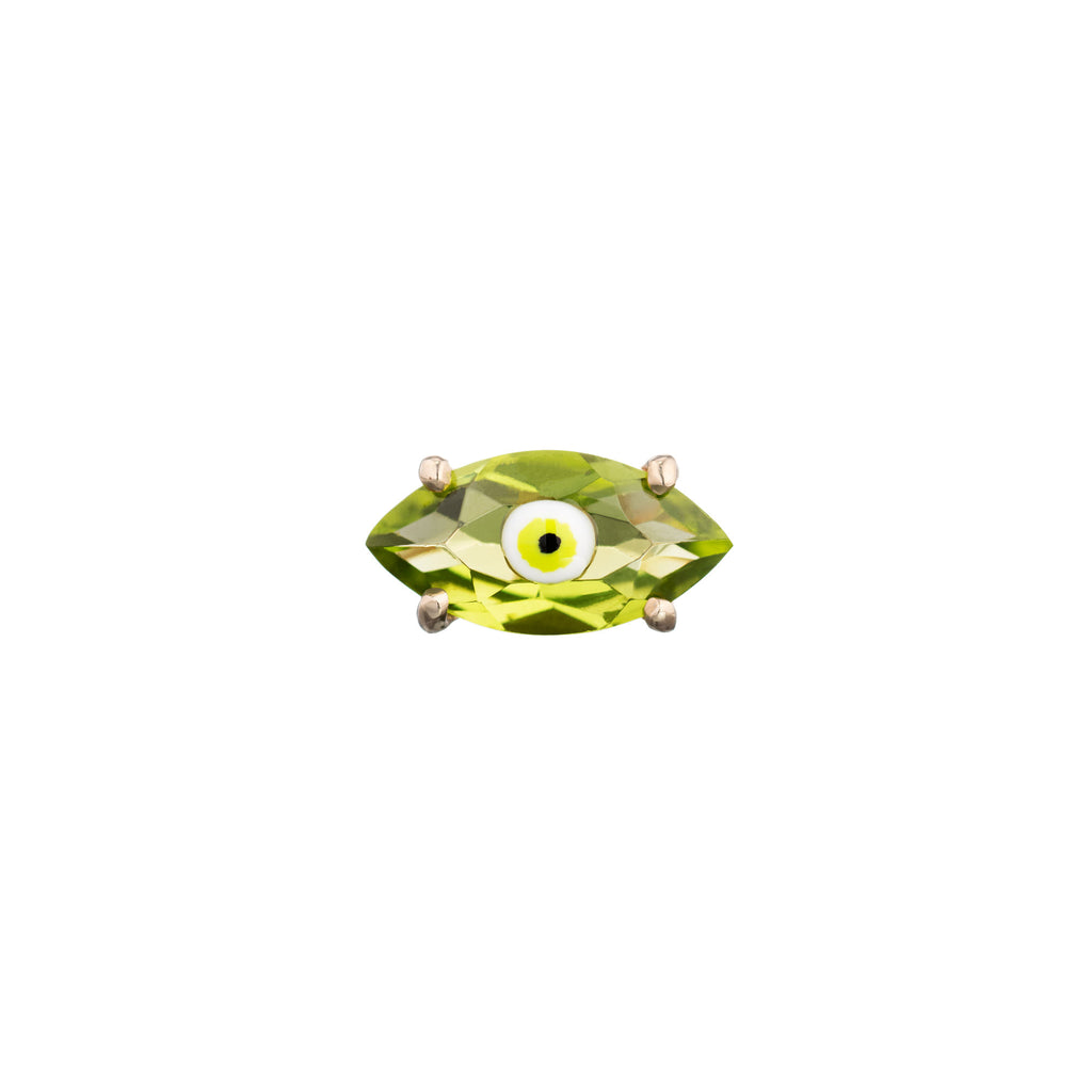 Big Eye 9K Gold Earring w. Peridot