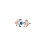 Big Eye 9K Gold Earring w. Topaz