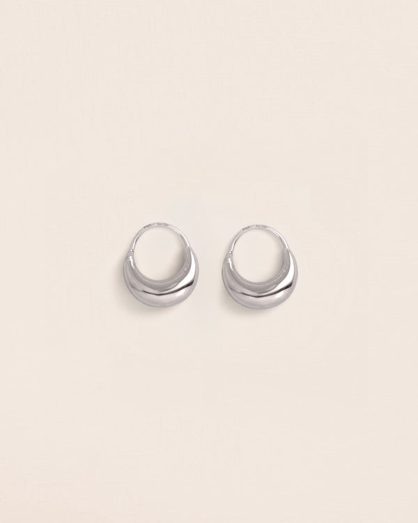 Small 18K White Gold Hoops
