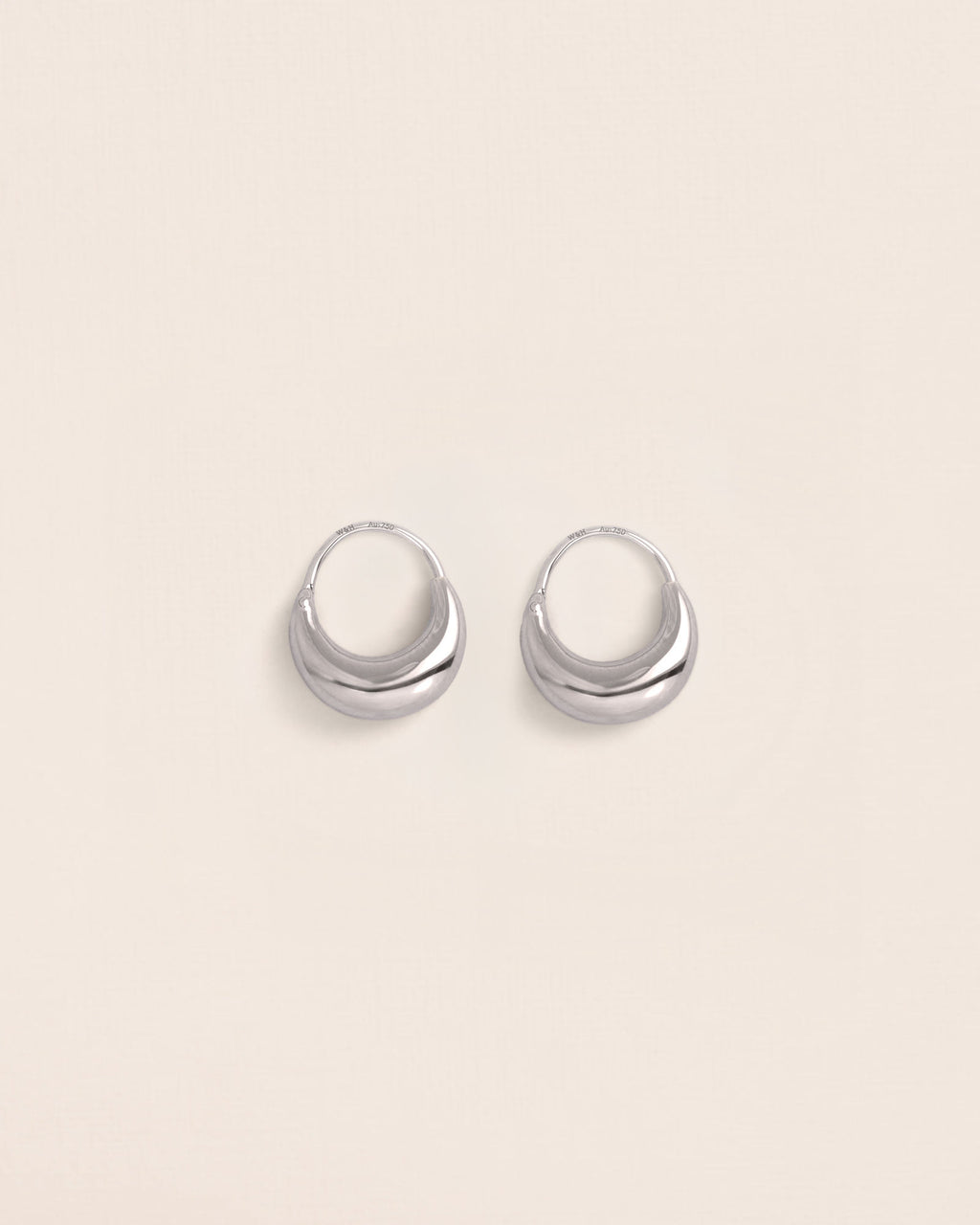 Small 18K White Gold Hoops