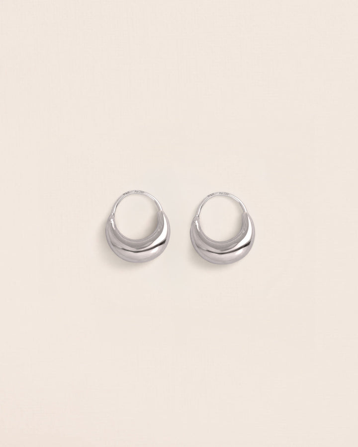Small 18K White Gold Hoops